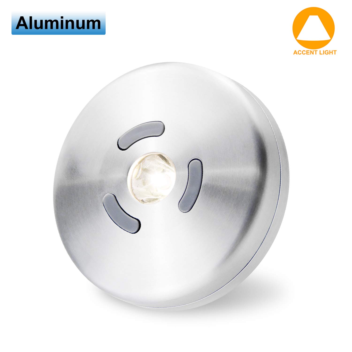 BIGMONAT Puck Light with Aluminium Shell, Battery Powered Magnetic Push, Dimmable Led Under Cabinet, Stick on Tap Light for Cupboard Pantry Closet Kitchen