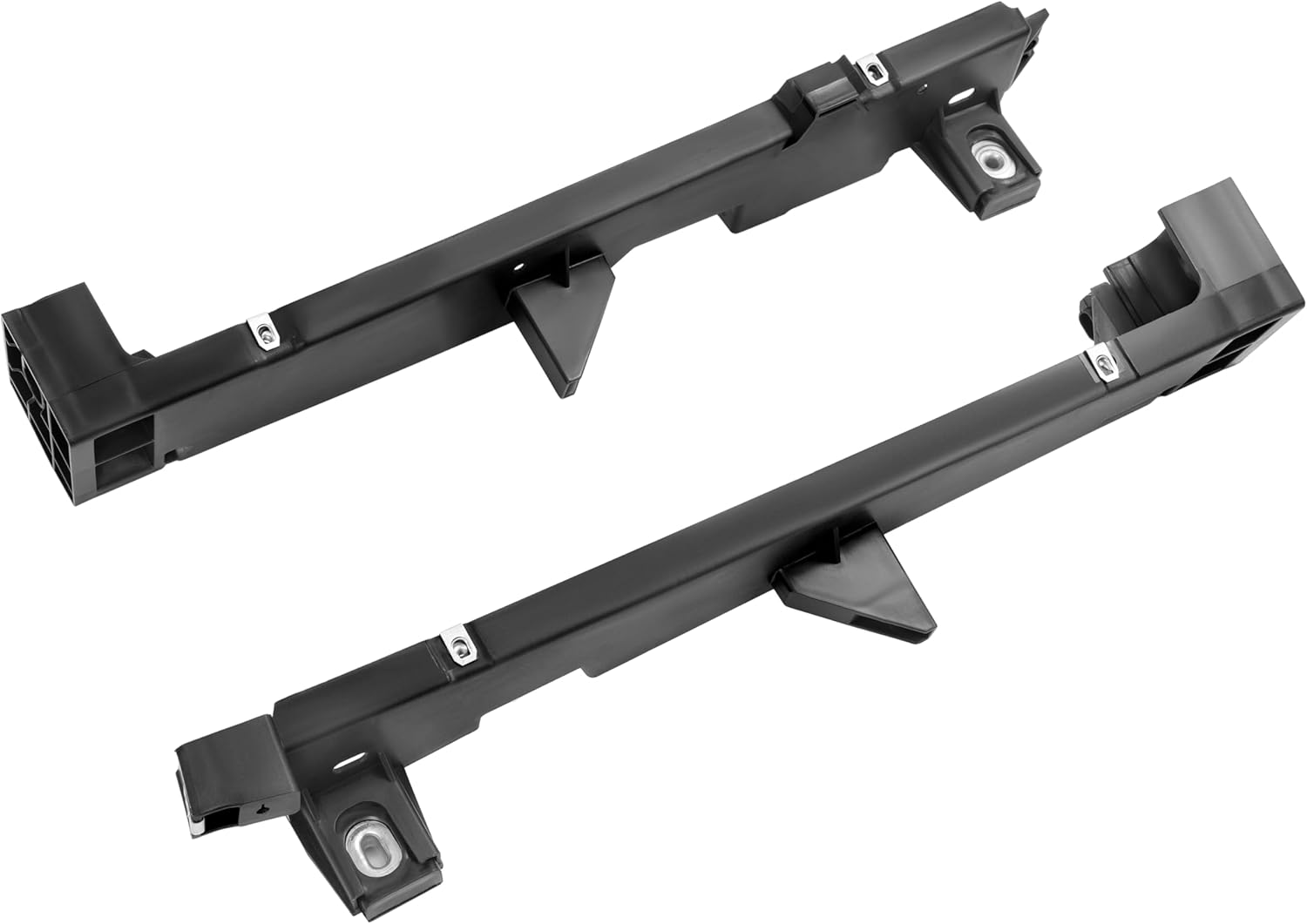 ALMULOO Pair Radiator Support Side Bracket Compatible with 2006-2010 Ford Explorer Mercury Mountaineer Replacement for 6L2Z16152AA 6L2Z16153AA FO1225209 FO1225210 Black Plastic 2 Pieces