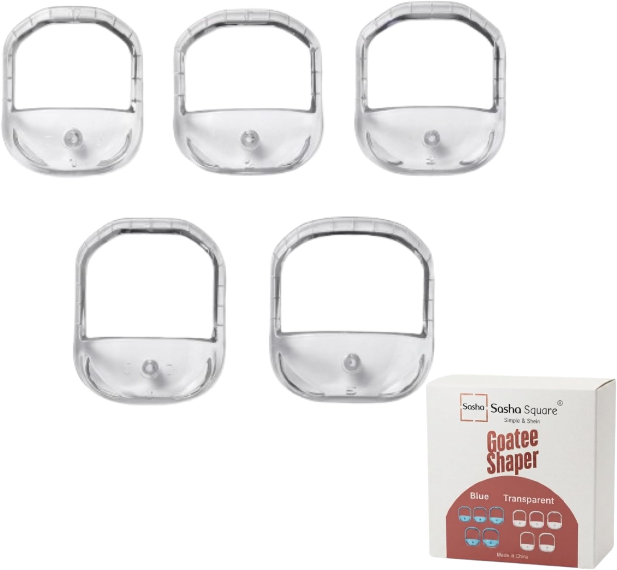 Goatee Beard Shaper Template for Men, Goatee & Beard Trimming Shaving Kit, Saves Time (Transparent)
