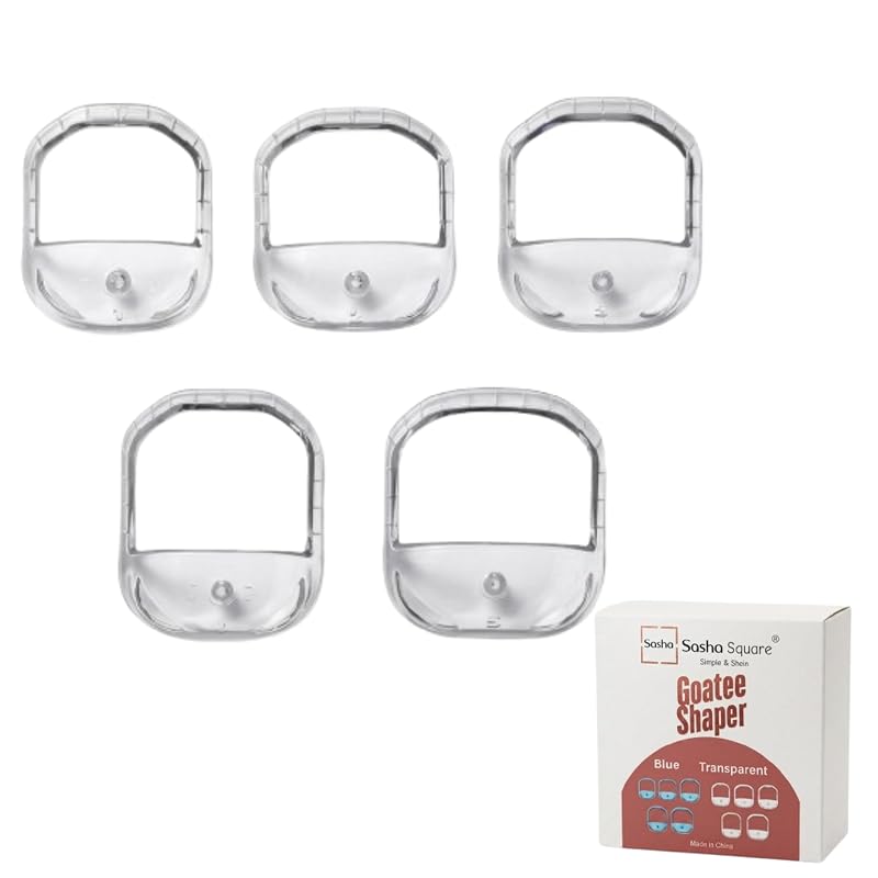 Molde para cavanhaque SASHA SQUARE com 5 tamanhos e alça ergonômica, transparente
