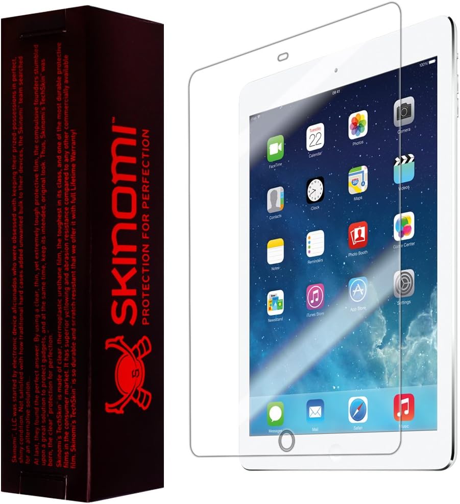 Skinomi Screen Protector Compatible with Apple iPad Air (2013, 1st Gen, WiFi and LTE) Clear TechSkin TPU Anti-Bubble HD Film