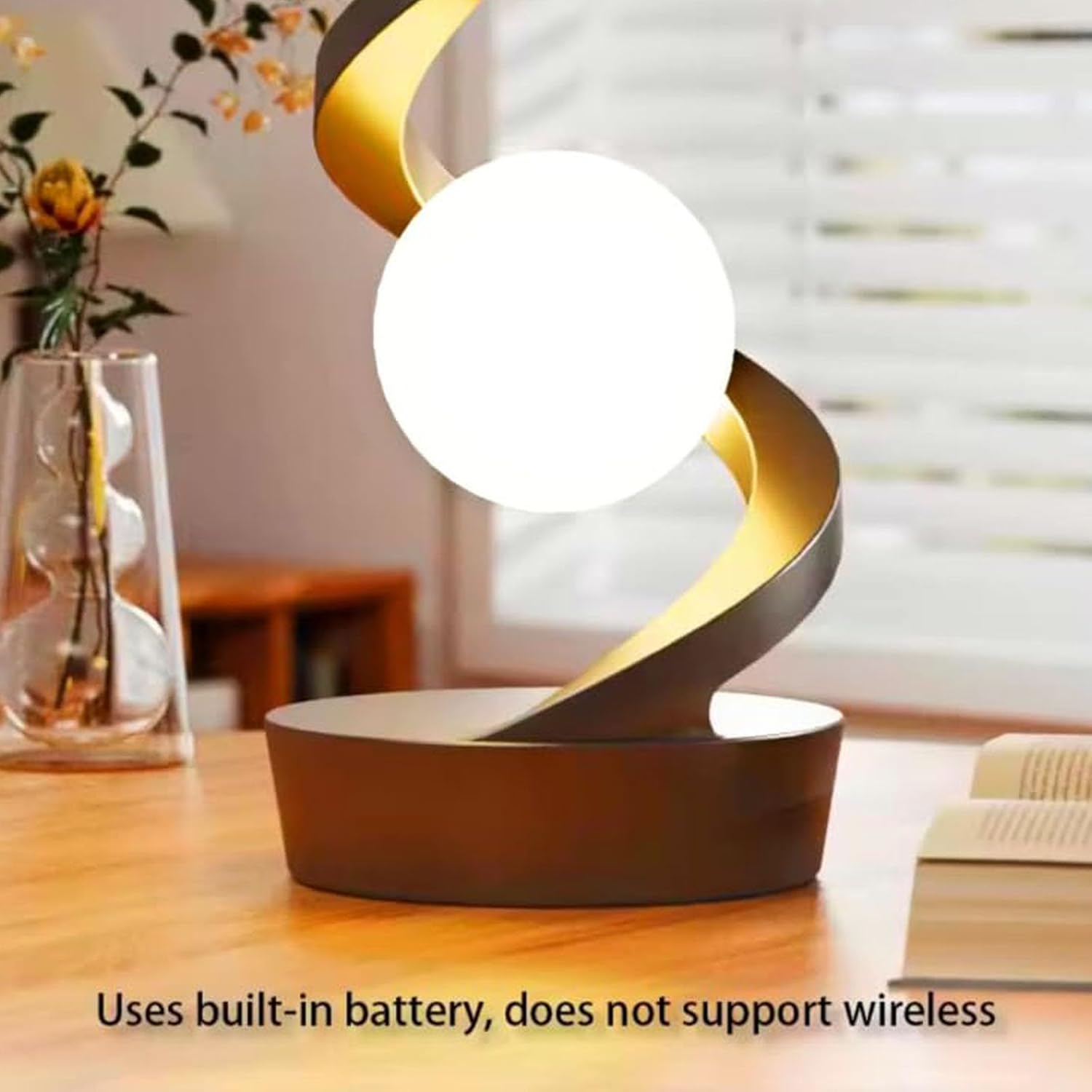 Hovering Desk Lamp Auto Motion RGB Color Cycling Touch Control Dense Portable for Bedroom Whirling Hovering Lamp