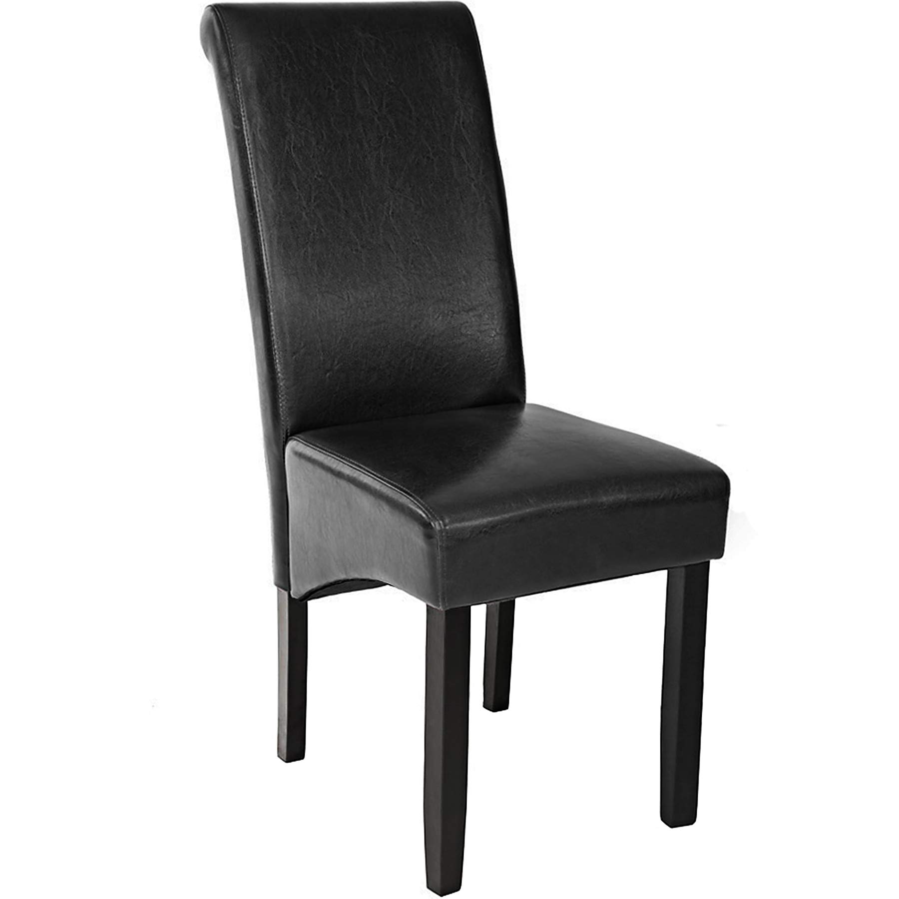 tectake® Set 6 Sedie Sala da Pranzo Ergonomiche, Sedie Moderne Sala da Pranzo con Gambe in Legno Massiccio, Sedie Comode per Ideali per Soggiorno e Cucina, Design Elegante - Nero