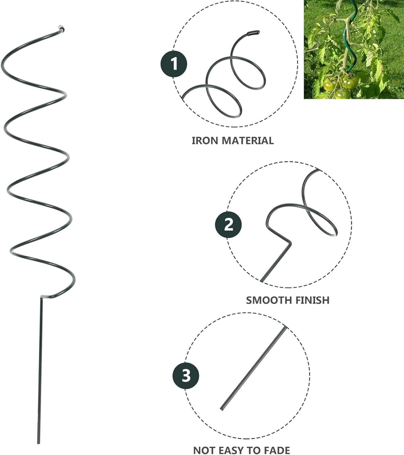 Tomato Twist, Tomato Twist Stake, Twisted Tomato Stakes, 2024 New Plant Supports Stakes Spiral Tomato Stakes, Plant Supports Spiral Tomato Cages, Climbing Plant Stake Tower Plant (10PCS, A)