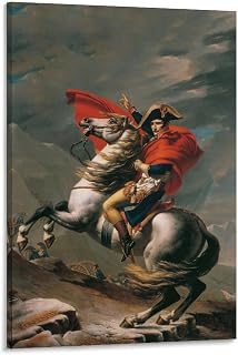 Napoleon Crossing The Alps Poster Painting On Canvas Wall Art Poster Scroll Picture Print Living Room Walls Decor Home Posters 12x18inch(30x45cm)
