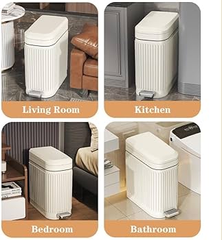 30L American Kitchen Pedal Bin Bathroom US Style Retro Rubbish Waste Bin - Black - Foto 4