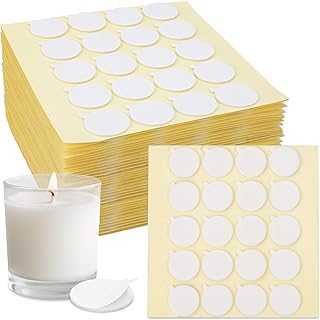 RAINFLOW 720 Pcs Candle Wick Stickers - Candle Making Kit,Candle Making Supplies,Double Sided Stickers with The Little Tail for DIY Homemade candlemaking,Hot Wax Stickers for Candle Making
