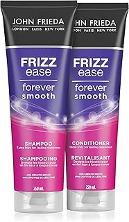 John Frieda Frizz Ease Forever Smooth Frizz Fighting Shampoo & Conditioner Set, For Smooth Hair| Phthalate Free Formula, Cruelty Free (2 x 250 mL)