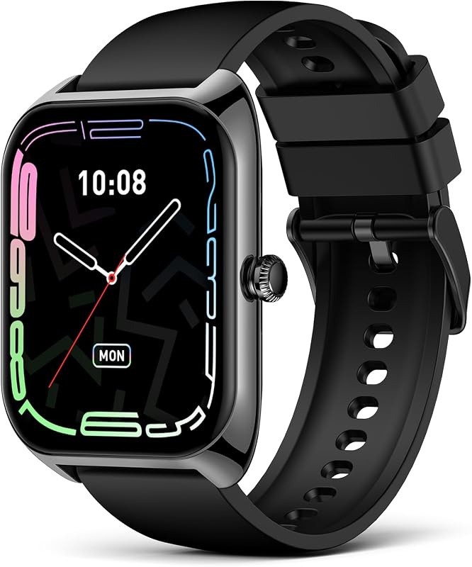 Relojes inteligentes para mujeres y hombres, rastreador de fitness inteligente (responder/hacer llamadas), más de 110 modos deportivos con contador de pasos/monitor de sueño, IP68 resistente al agua, reloj de fitness para iOS Android, negro