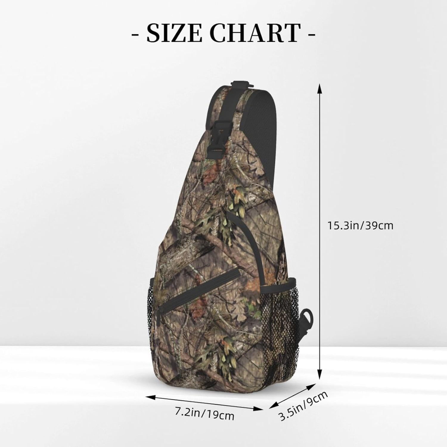 Hunting Camouflage Camo Forest Sling Backpack Crossbody Sling Bag Casual Chest Bags Travel Hiking Daypack Shoulder Bag for Women Men - Image 2