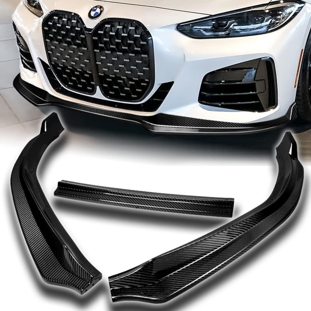 Q1-TECH, Front Bumper Lip fit for Compatible with 2020-2025 BMW 4-Series 430i M440i 420i G22/G23, Front Lip Spoiler Air Chin Body Kit Splitter Real Carbon Fiber, 2021 2022 2023 2024, M-Sport Style