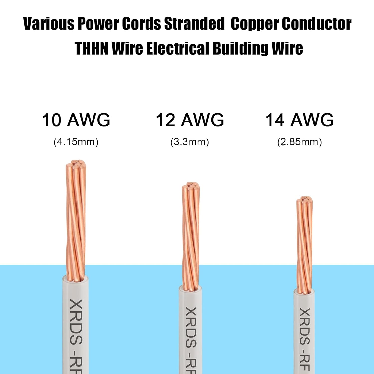 10AWG THHN Wire 100FT – Electrical Building Wire Stranded Bare Copper Conductor with PVC and Nylon Insulation, Heat and Oil Resistant Cable