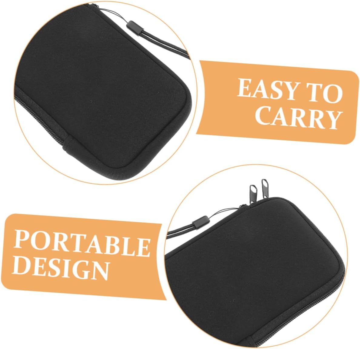 2pcs Neoprene Cell Phone Sleeves for Women Outdoor Hiking Phone Pouches Zipper Case for Organizing and Safeguarding Your Device Black