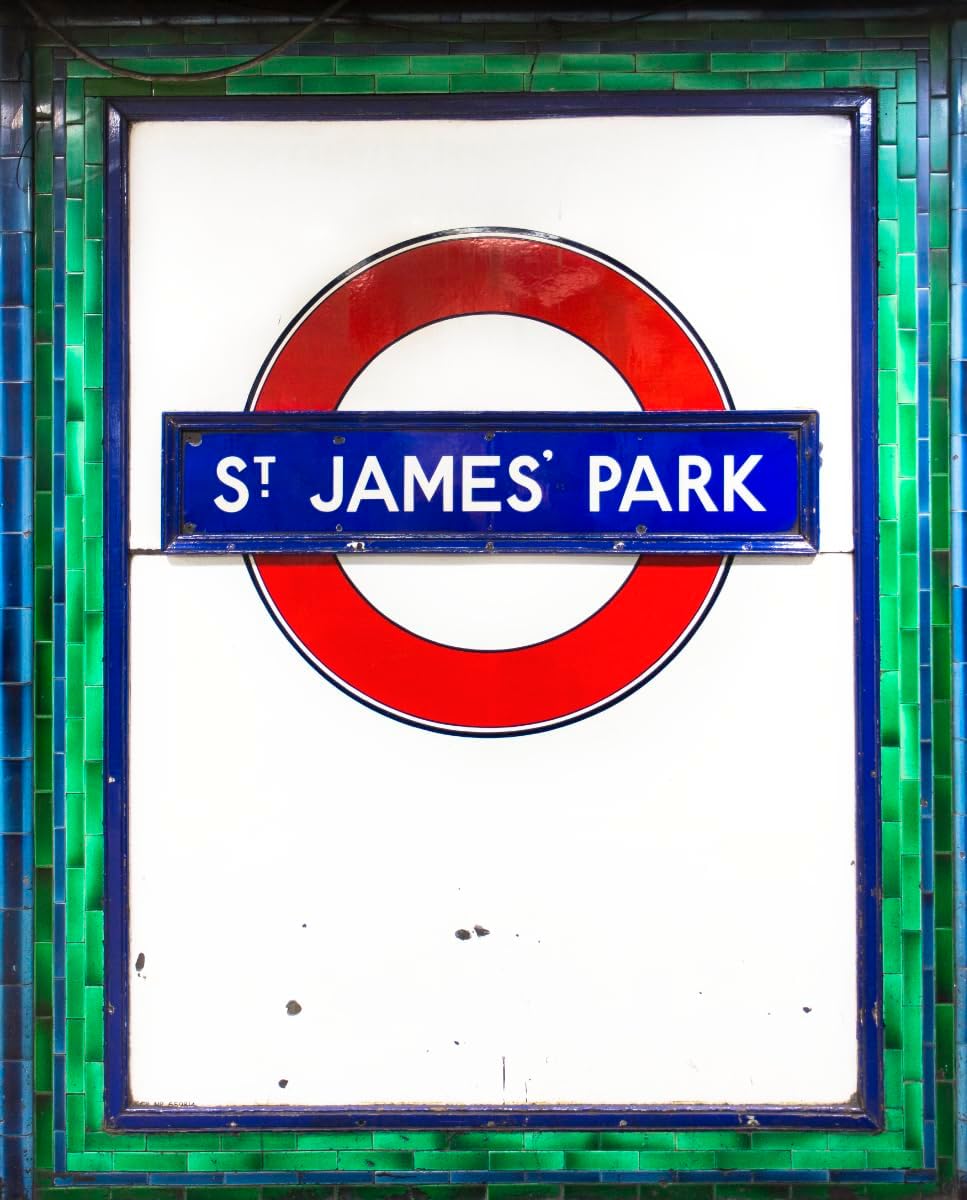 St. James Park Tube Sign Photograph by Ryan Jackson 9" x 11.1" Image Size