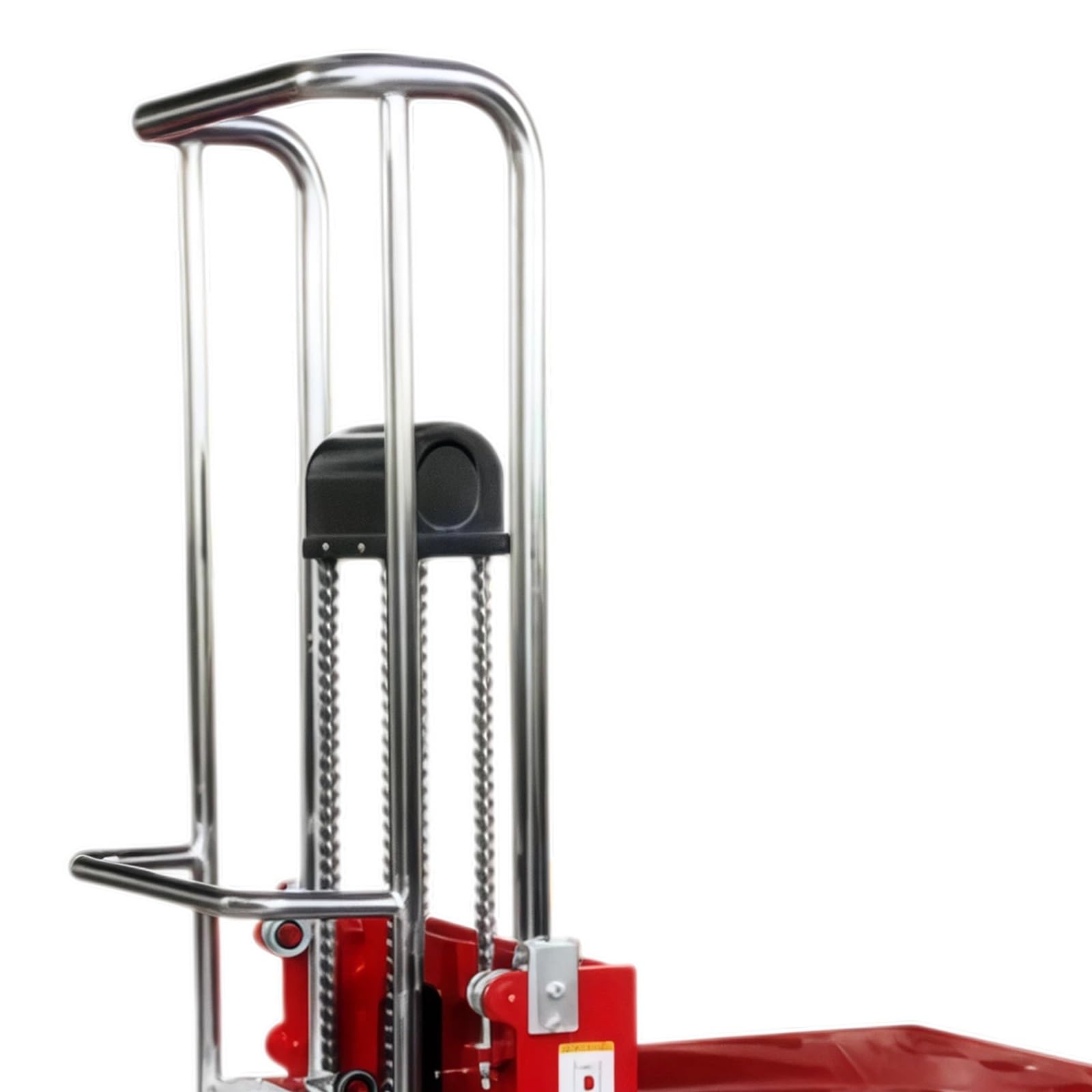 Transpallet Carrello elevatore idraulico manuale, capacità 400 kg, sollevamento 110 cm, con piastra di copertura rimovibile