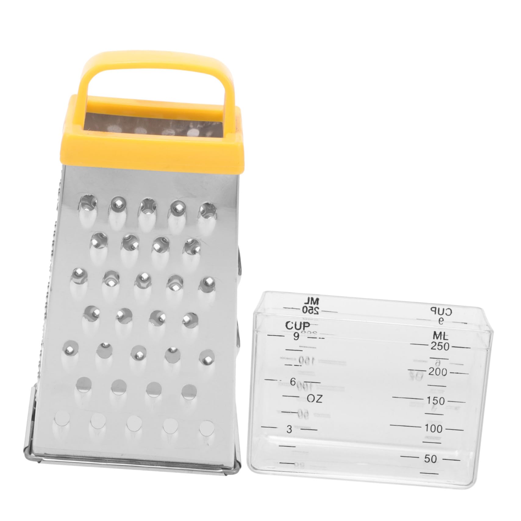 VALICLUD Stainless Steel Cheese Grater with Box Multi Functional Vegetable Grater for Kitchen Non Slip Handle and Easy to Store for Cooking Enthusiasts