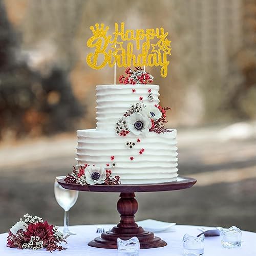Miniatura 5 de Decoración para tartas de cumpleaños, decoración de pastel de cumpleaños, decoración de pastel de feliz cumpleaños, letrero dorado de feliz