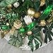 HUIHUANG Christmas Ribbon Wired Green Velvet Christmas Tree Ribbon Green and Gold Wired Ribbons for X-mas Tree, Wreath, Garland, Bows, Home Decor (2-1/2