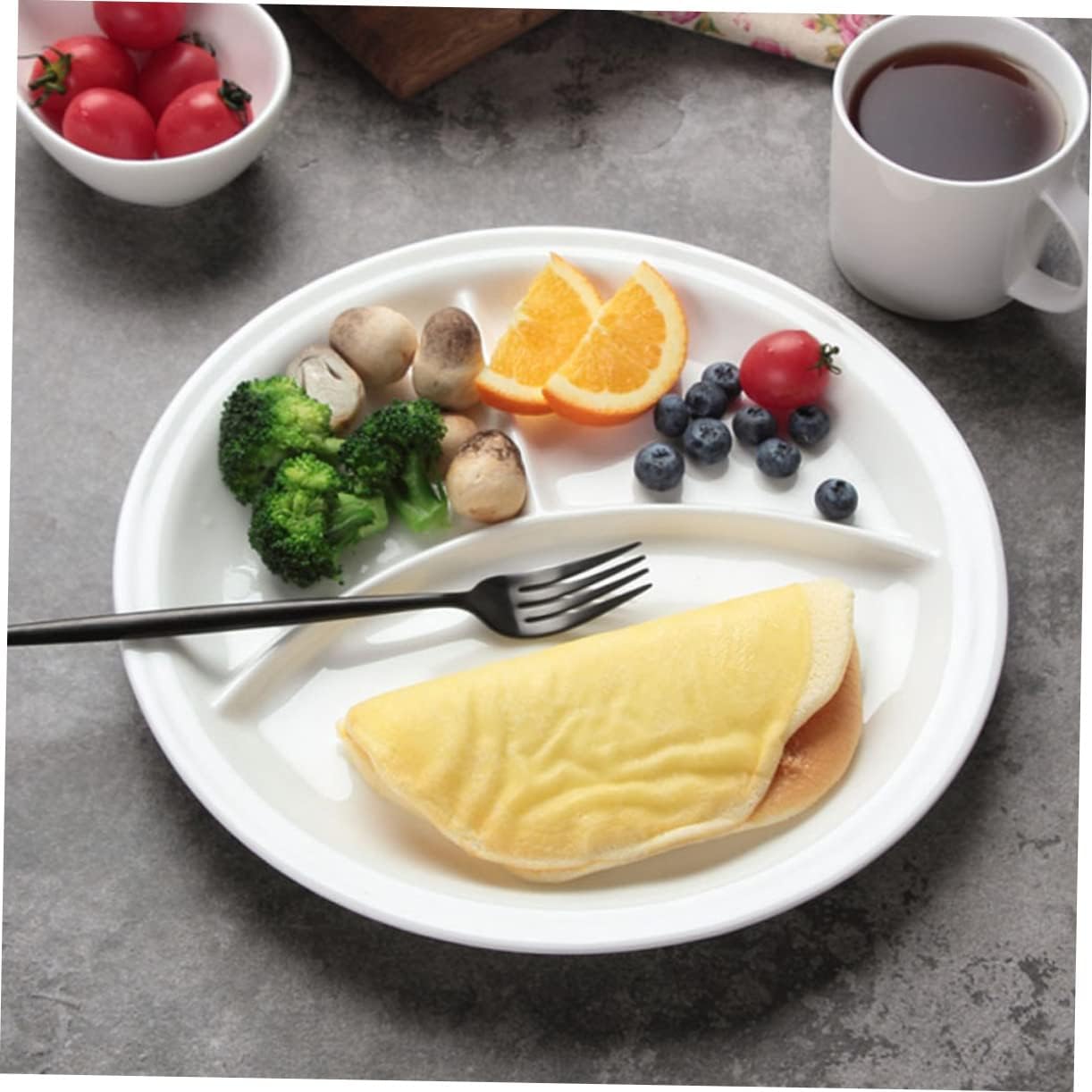 1Pc Versatile Ceramic Breakfast Storage Plate Divided Food Tray for Meal Plate for Easy Cleaning Smooth Surface for Use