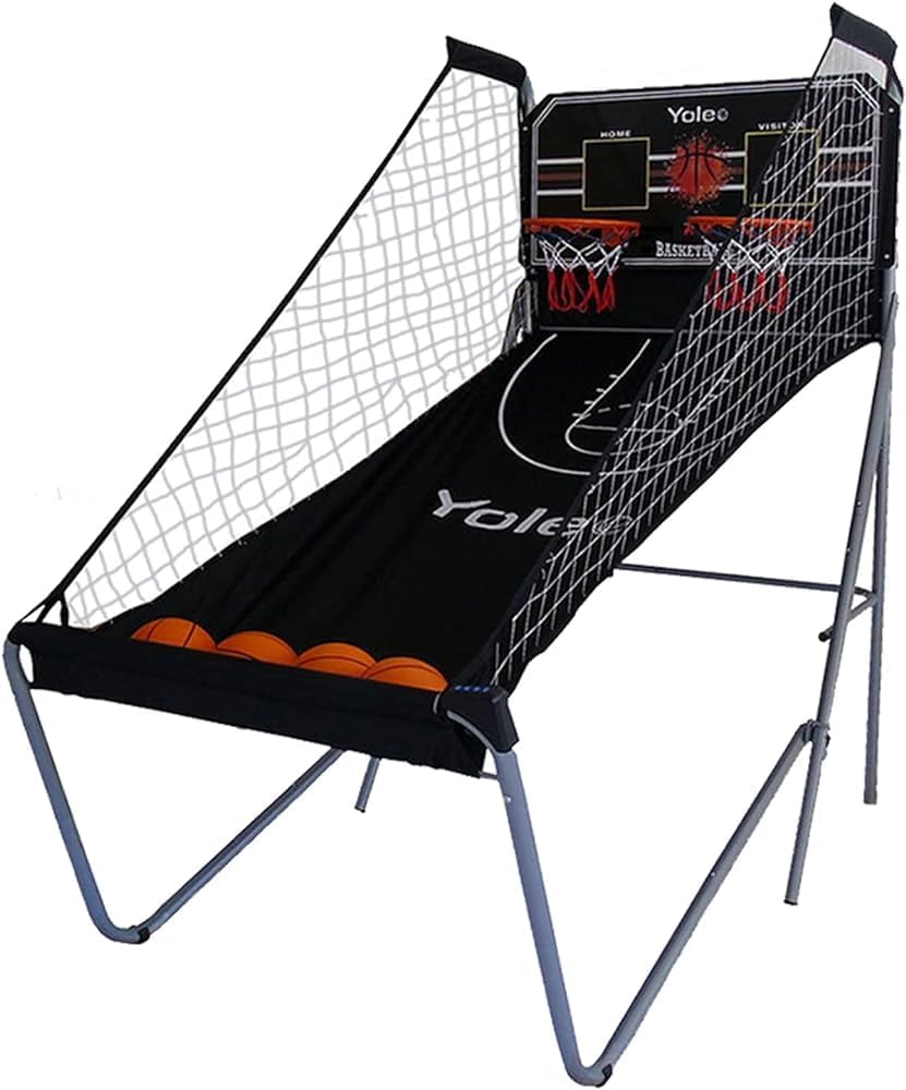 Indoor Foldable Basketball Shooting Machine - Electronic Arcade Game with 5 Balls, Easy Fold-Up Design for Kids, Teens & Adults