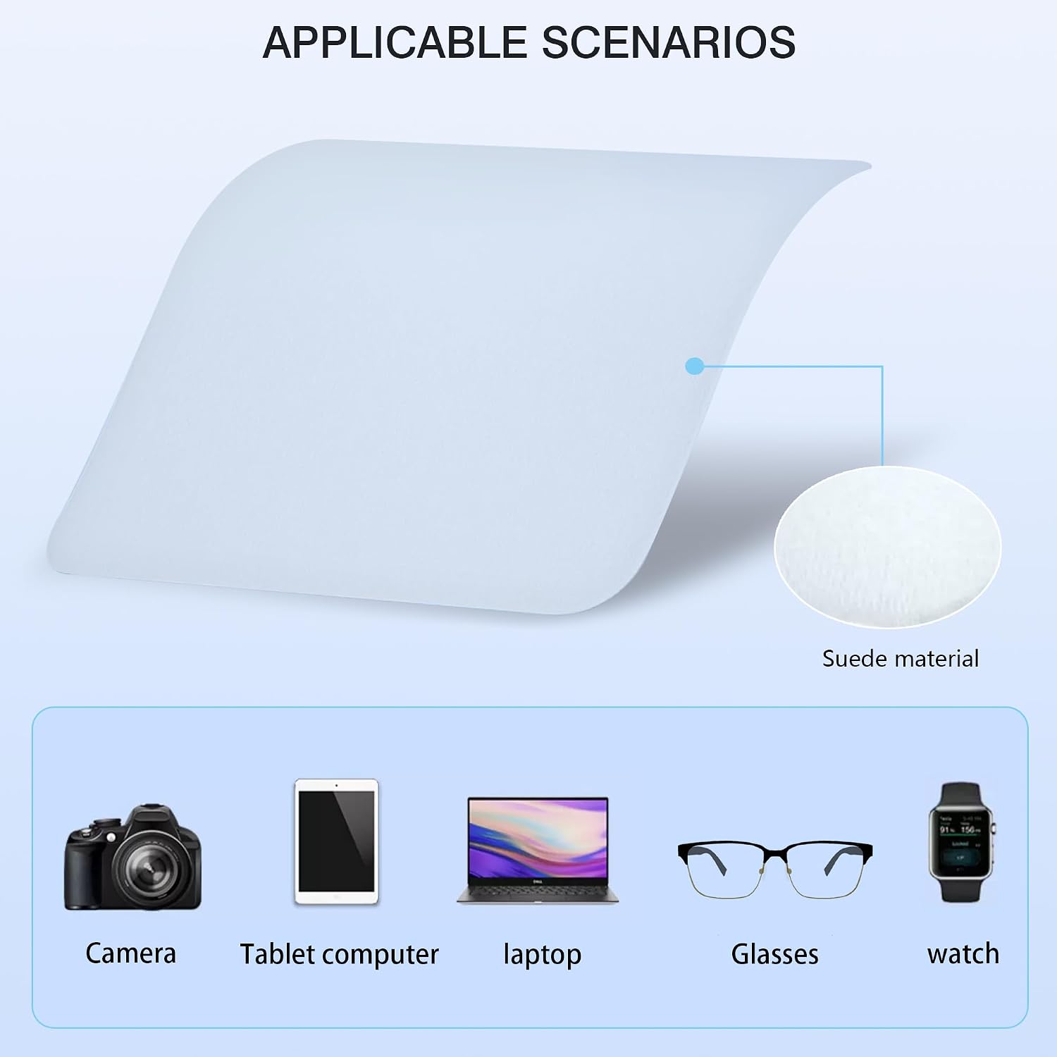 YEIN Glasses Cleaning Cloth, Microfiber for Any Display,Clean Lenses, Screens, Cameras, Phones Safely and Efficiently (1 Pack) image 2