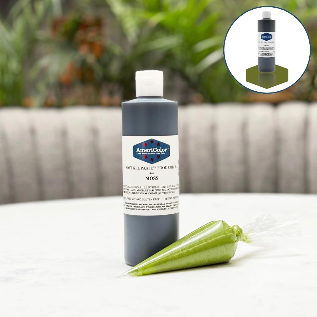 AmeriColor, Moss, 13.5 Ounce Bottle, Soft Gel Paste Food Color