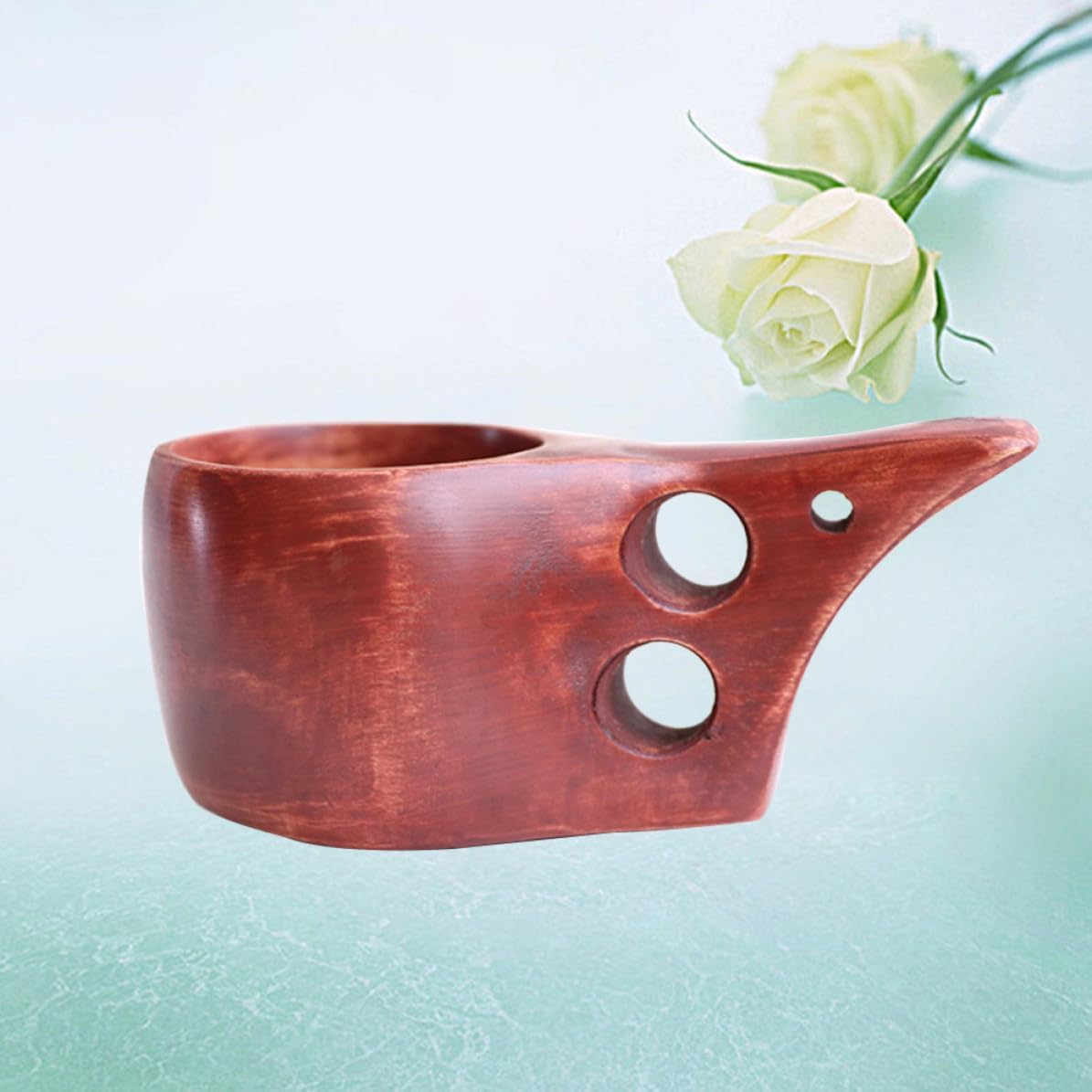 Wooden Cube Sugar Holder Pot with Handle for Coffee Shop Decor