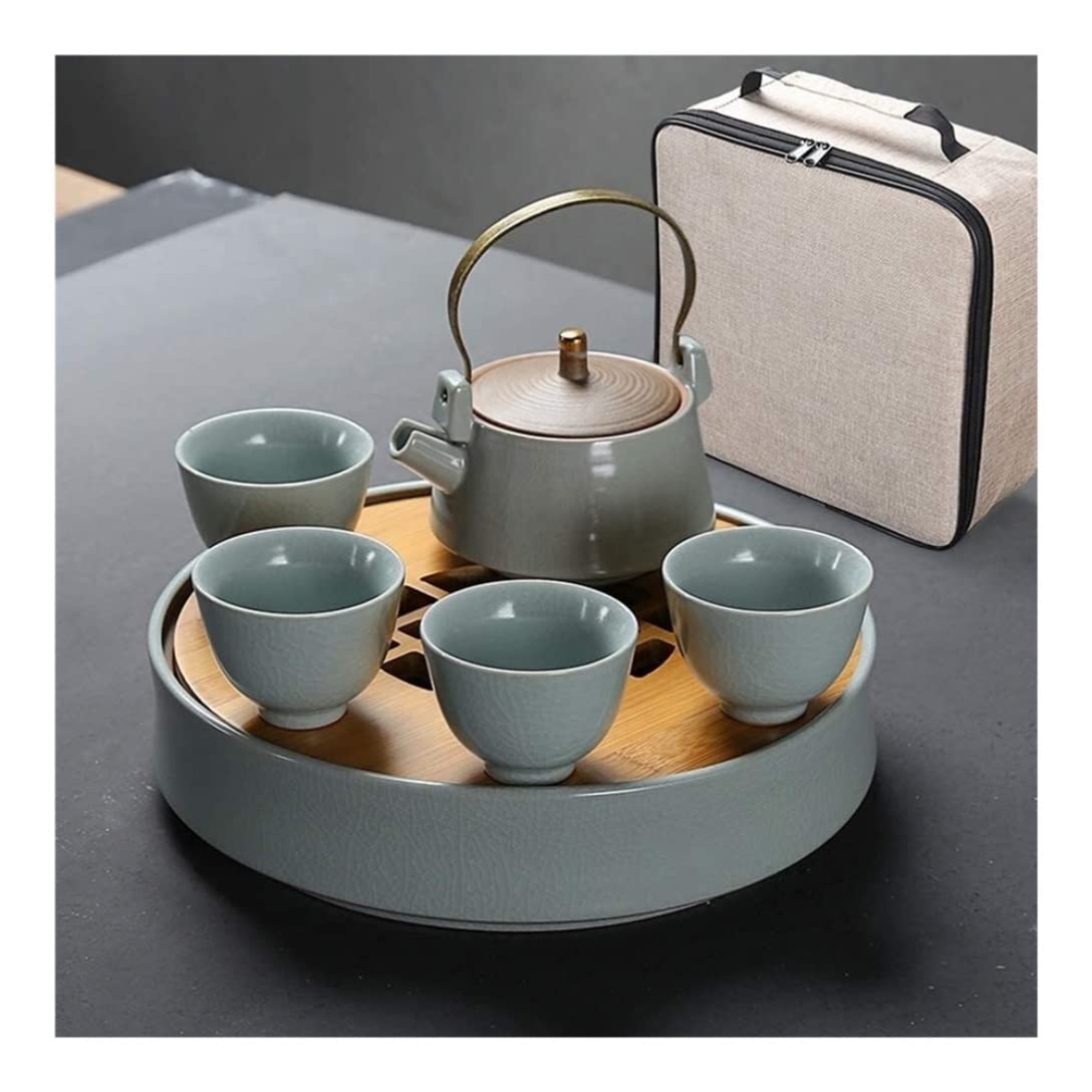 DFGHNBVC Tea Cup Set Tea Set Teapot Set Ceramics Tea Set Handmade Chinese Vintage Porcelain Teapot & 4 Teacups & Tea Tray. Tea Cups Coffee Cup Set Tea Pot Set,A-1Set