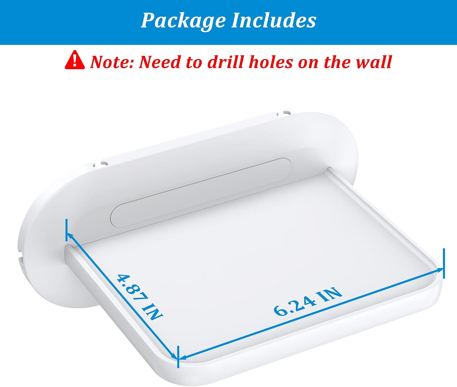 PlusAcc Wall Mount for Show 5 - Space-Saving Wall Stand Shelf Bracket Compatible with Google Nest Hub and Show 5 (3rd & 2nd & 1st Gen), Built-in Cable Management (White)
