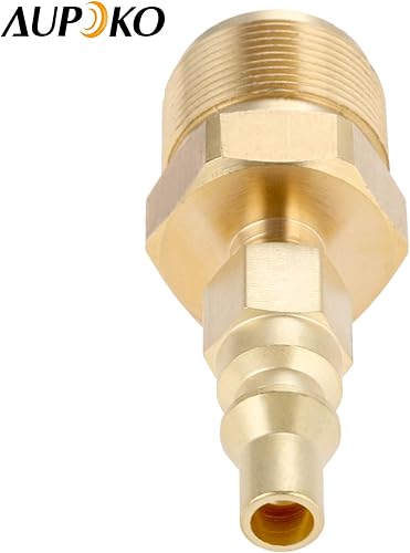 Miniatura 7 de Aupoko Enchufe de desconexión rápida de propano de 1/4 pulgadas, con adaptador de propano para tanque de botella de 1 libra, convertidor de enchufe