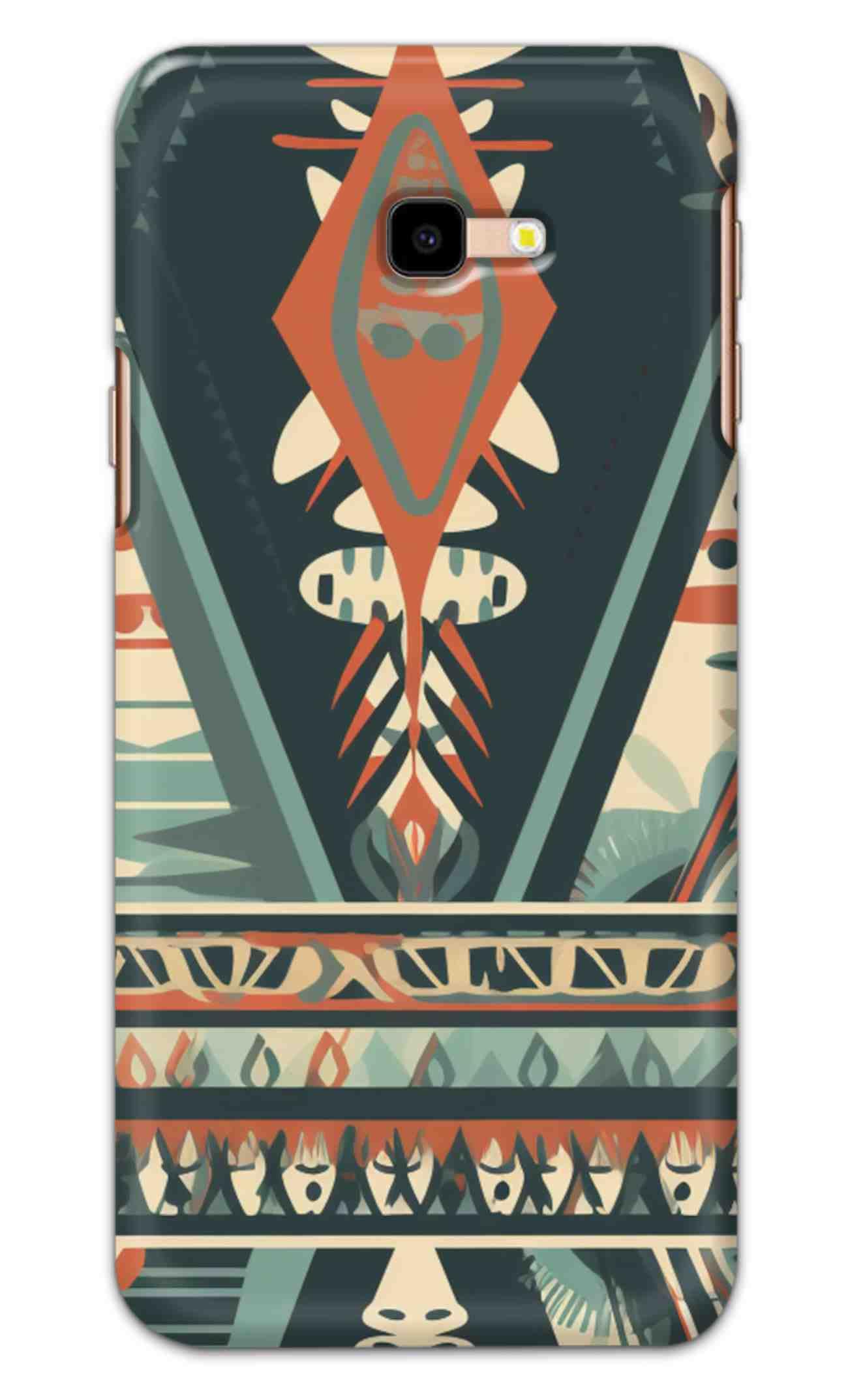 NDCOM for Samsung Galaxy J4 Plus Back Cover Tribal Imprints African Ethnic Art Printed Hard Case