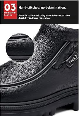 Men's Winter Snow Boots, Ankle High with Plush Lining for Warmth, Comfortable Slip-On Design, Durable PU Upper & PVC Sole, Ideal Outdoor Activities Casual Wear