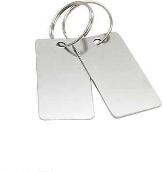 25 Pack Rectangle Stamping Blanks Stainless Steel Blank Tags with One Hole
