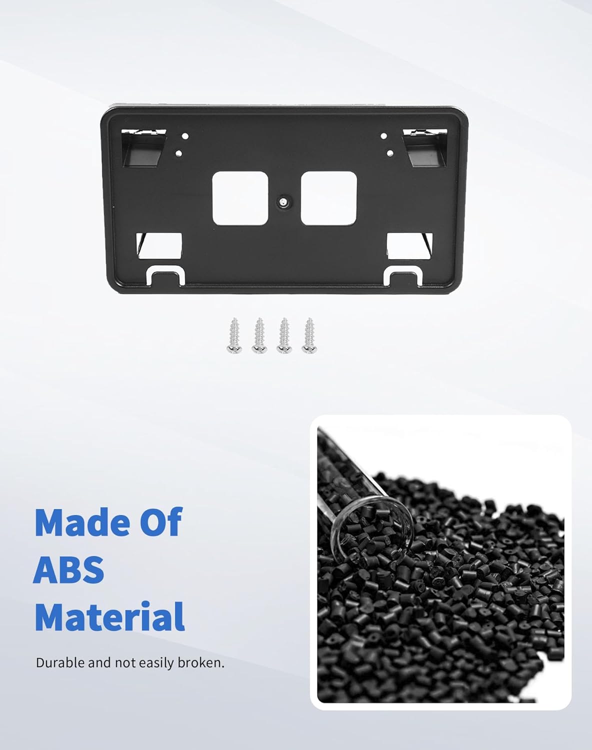 Front Bumper License Plate Frame Bracket Mount Holder Fit for 2021 2022 2023 2024 2025 Ford F150 ABS Black Exterior Accessories