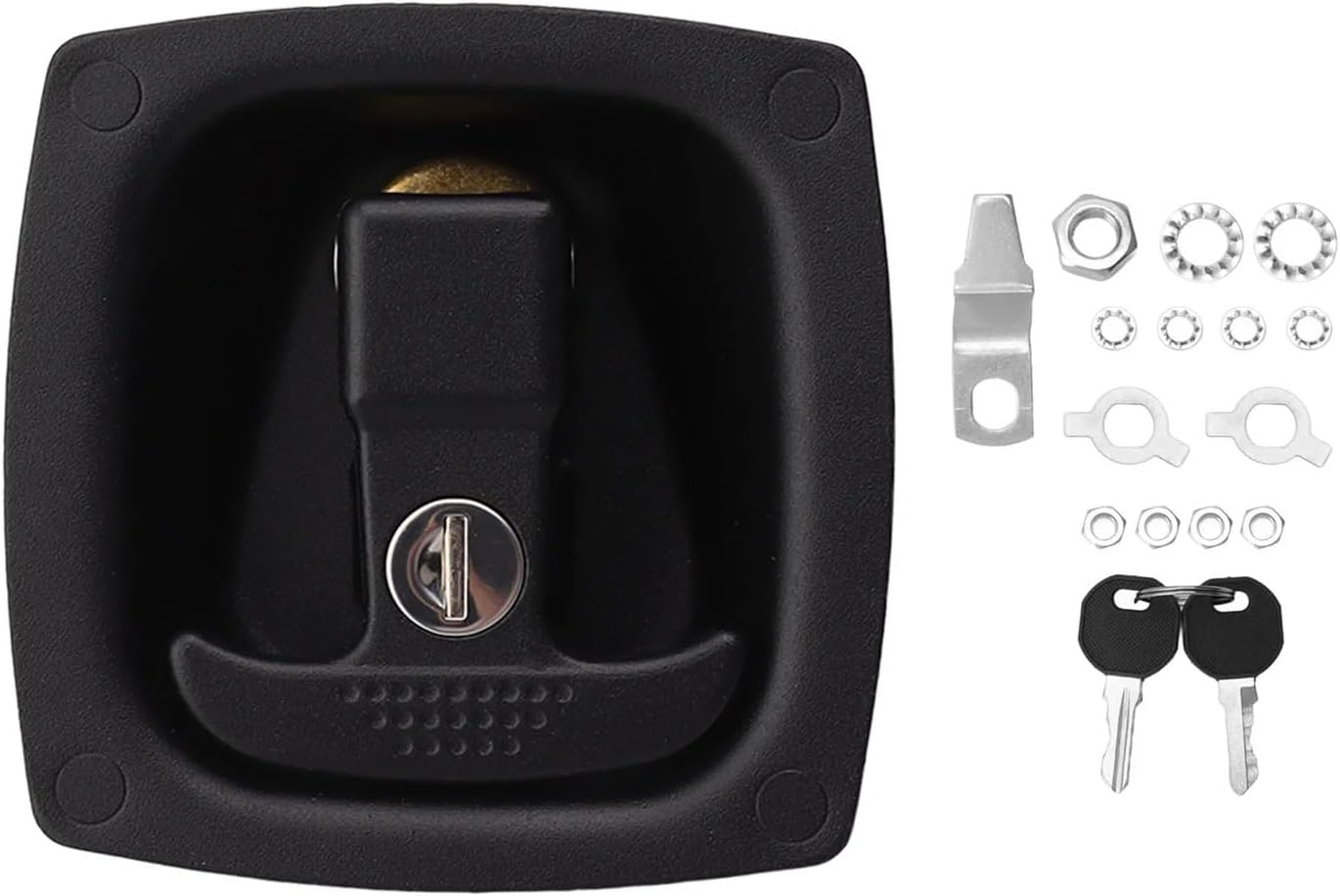 RV Toolbox Lock 4x6mm Hole Spacing Folding T Handle Lock Zinc Alloy Construction 1-6mm Door Panel Boat