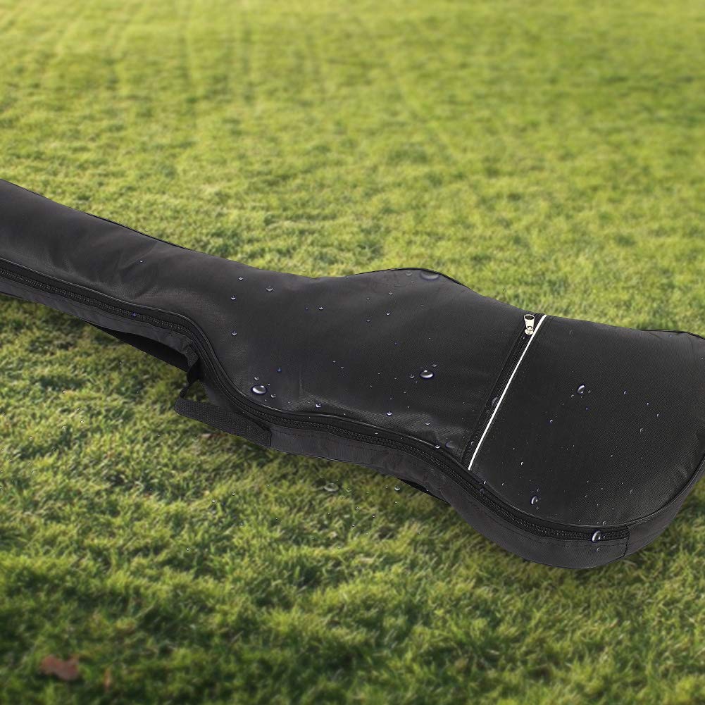 Pokrowiec na gitarę - Czarna Torba na Bas z Tkaniny Oxford, Wodoodporna - Miękki Pokrowiec na gitarę, Podwójne Paski - Gruba Wyściółka z Gąbki Chroniąca Instrument