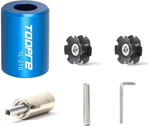 SONZUIA Instalador de herramientas de ajuste de tuerca de estrella de horquilla de bicicleta con 2 tuercas de estrella de bicicleta y llave