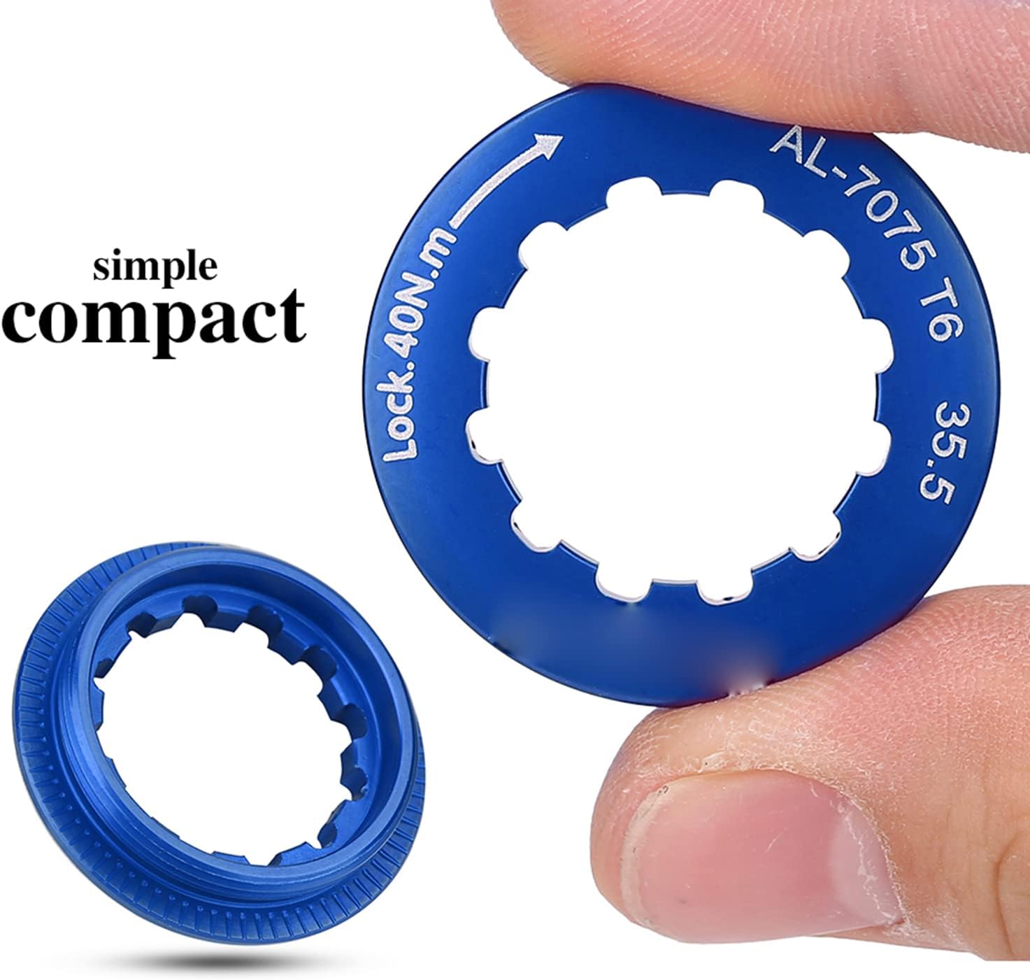 VGEBY Cassette Locking Ring, Cassette Lockring for 7-11 Speed Mountain Bike (Blue)