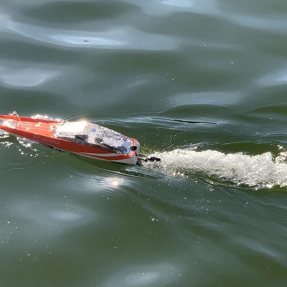 FT016 Remote Control Boat RC Submarine Ship Racing Speedboat 30km+ for Boys Adults Lake Pool Auto Water Cool, As Big as Feilun ft012 rc Boat (18.9")
