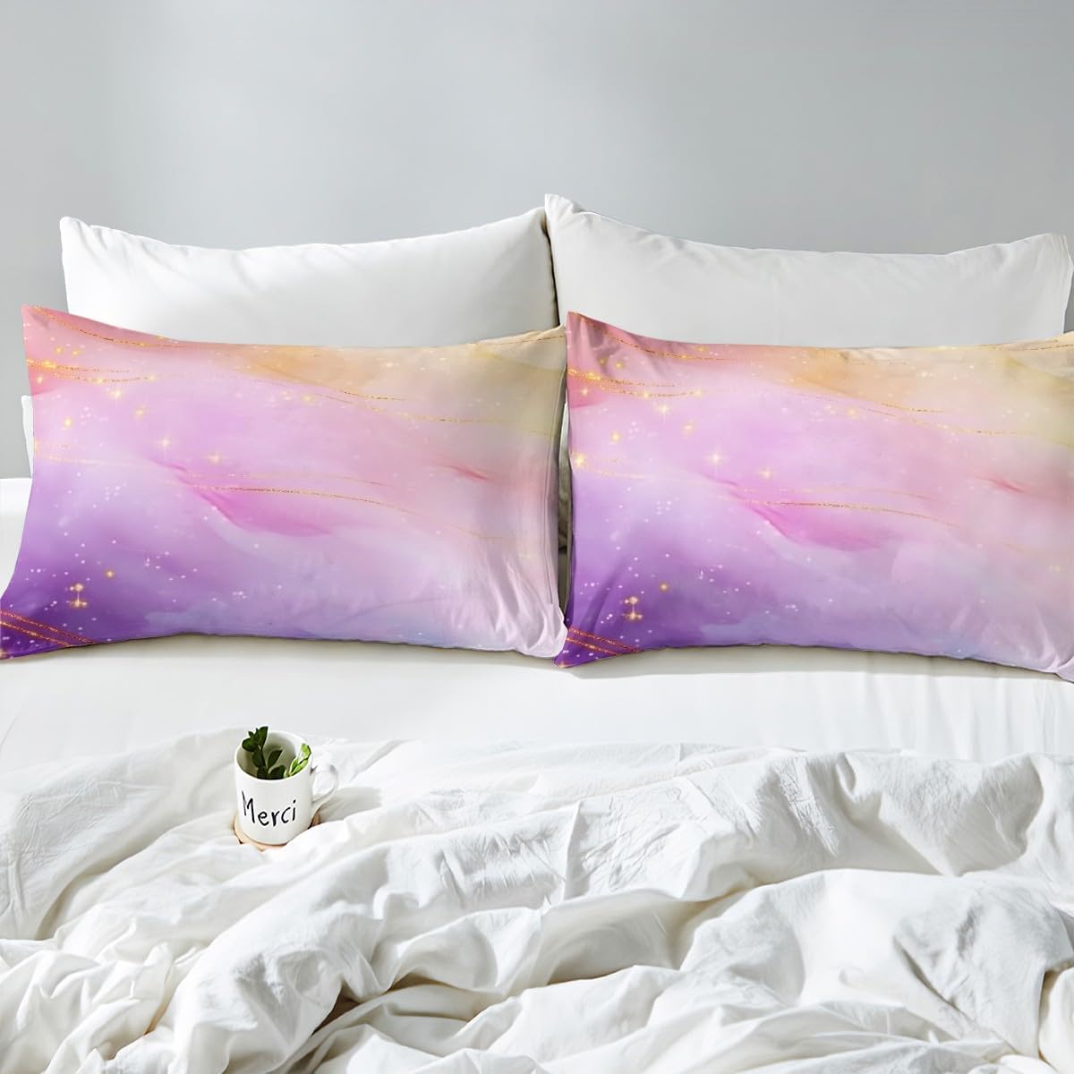 jejeloiu Pink Ombre Duvet Cover Toddler Size Kids Ombre Effects Comforter Cover Set for Boys Girls Teens Abstract Art Design Bedding Set Breathable Modern Art Bedspread Cover Room Decor Quilt Cover