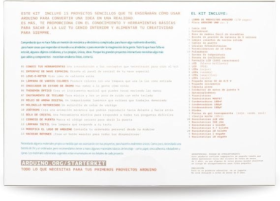 Official Arduino Starter Kit [K030007] - 12 DIY Projects with Spanish Projects Book - Original Kit from Arduino, Italy