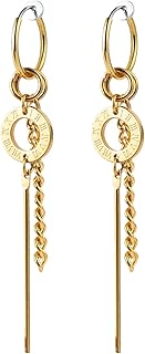 [Puente] フェイクピアス イヤリング サージカルステンレス ステンレス 金属アレルギー対応 ノンホールピアス ローマ数字 リング チェーン スティック メンズ レディース フープ フープイヤリング フープピアス リングピアス