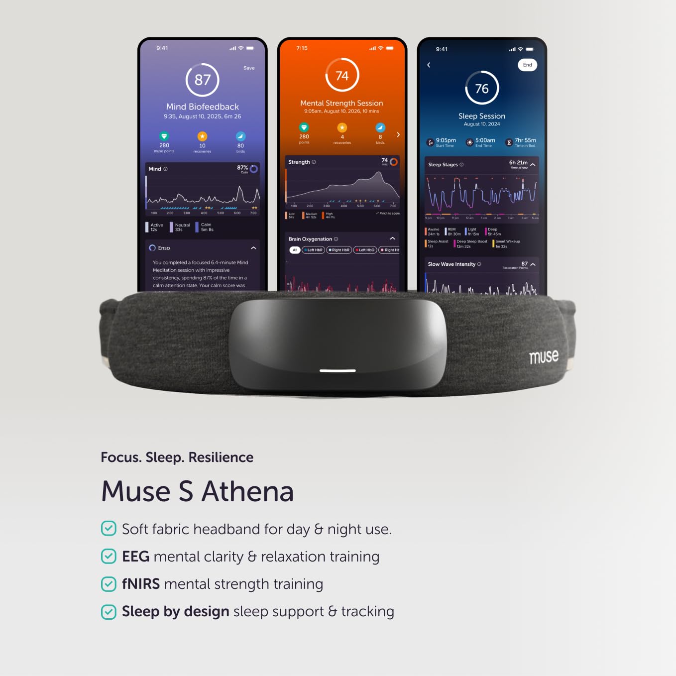 Amazon.co.jp: Muse S Athena: 脳感知ヘッドバンド - 深い睡眠ブースト