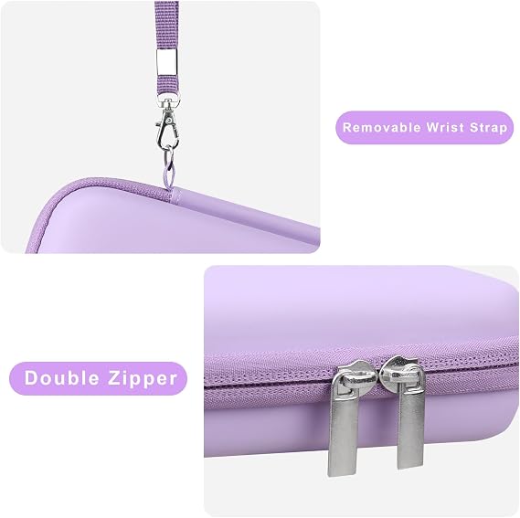 Canboc Carrying Case for WELLSTG Handheld Game -Preloaded 220 Retro Video Games/ My Arcade Atari Pocket Player Pro Game Console, Mesh Pocket fits Cable, SD Card, Purple (Case Only)