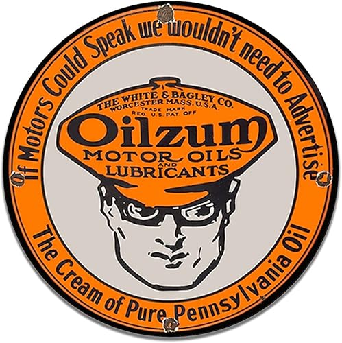 Miniatura 332 de Brotherhood Letrero de gas vintage de reproducción de letreros de metal vintage, letrero redondo de metal para garaje y hogar, 8 pulgadas de Nourse