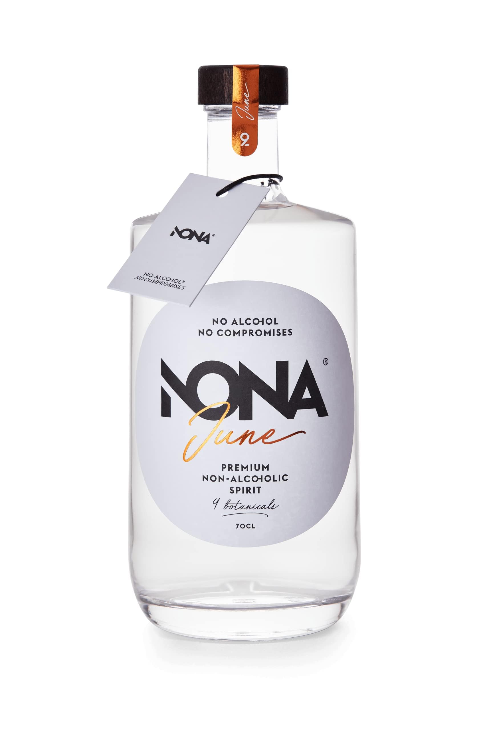 NONA June 700ml | Alternative sans alcool au gin avec 9 botaniques | Agrumes, basilic, genièvre & poivre | Saveur fraîche & épicée | 0% vol | Parfait pour cocktails sans alcool