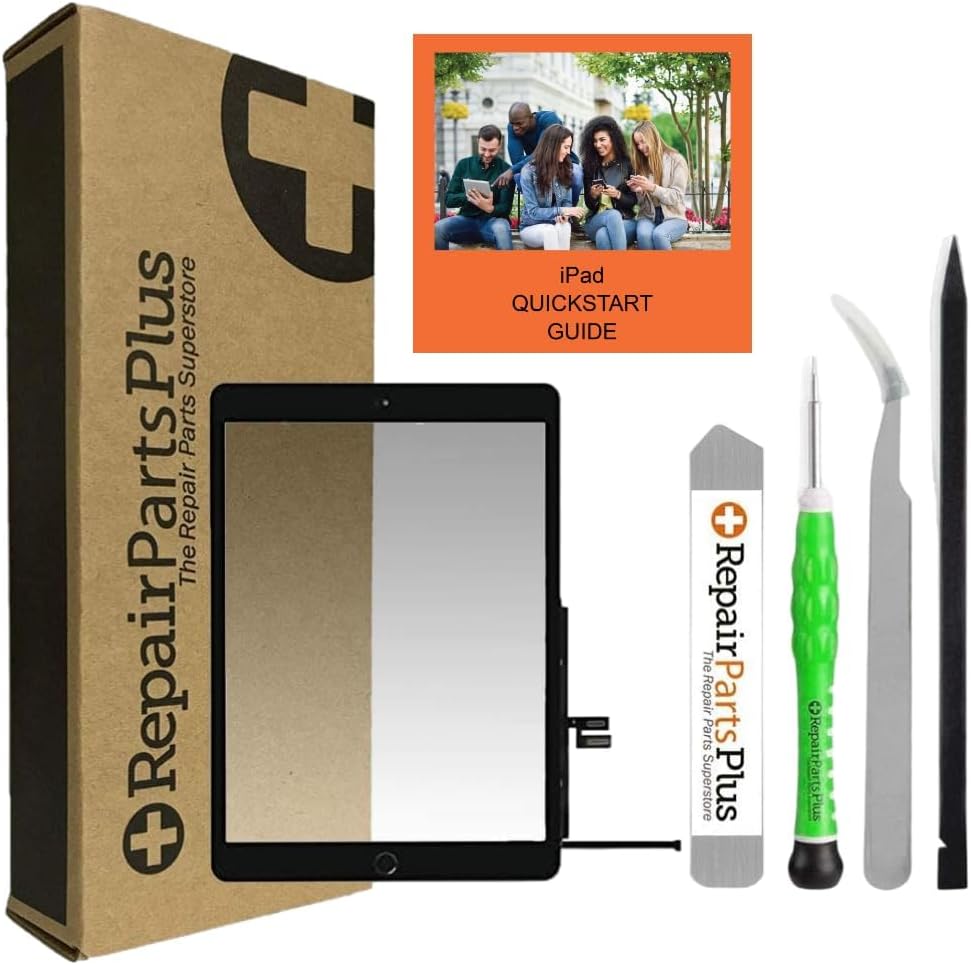 Premium DIY Kit for iPad 9 9th Generation Screen Replacement (10.2" 2021, A2602 A2603 A2604 A2605) Glass Touch Digitizer + Button, Adhesive, Quickstart Guide/Videos