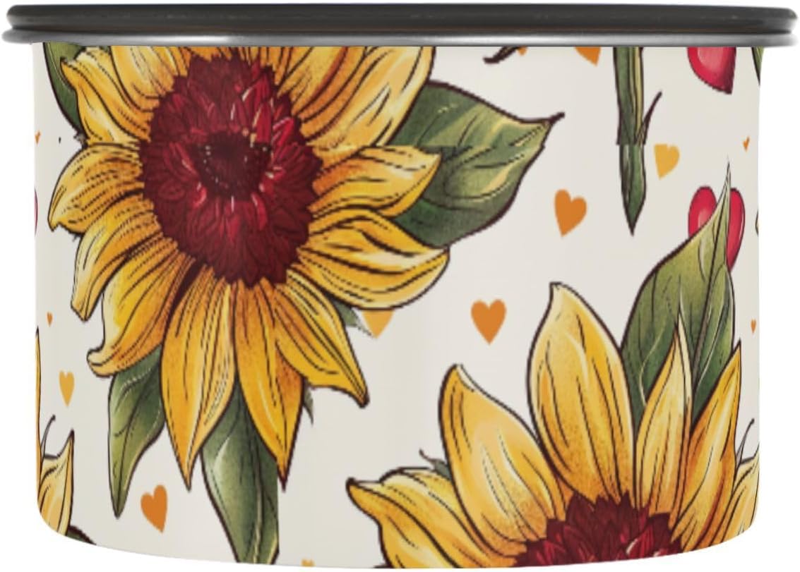 ALAZA Sunflower Heart Vintage Recipiente Airtight Acero Inoxidable 500ml
