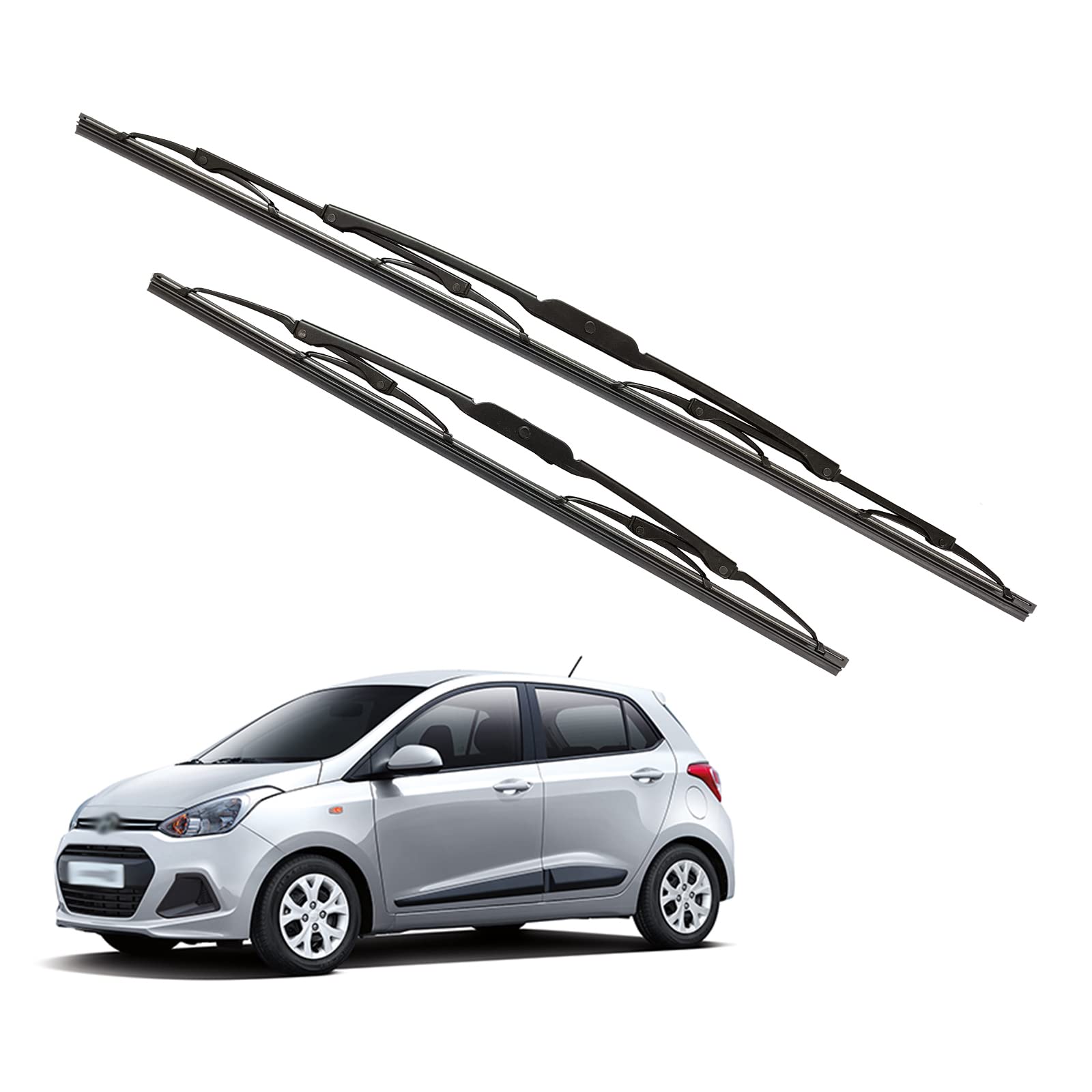 Kylo Windshield Wiper for Hyundai i-10 Grand/Conventional and Traditional Windshield Water Repellency Scratch Proof Wiper Blades Suitable for Hyundai i-10 Grand(Driver Side 22", Passenger Side 16")-image-1