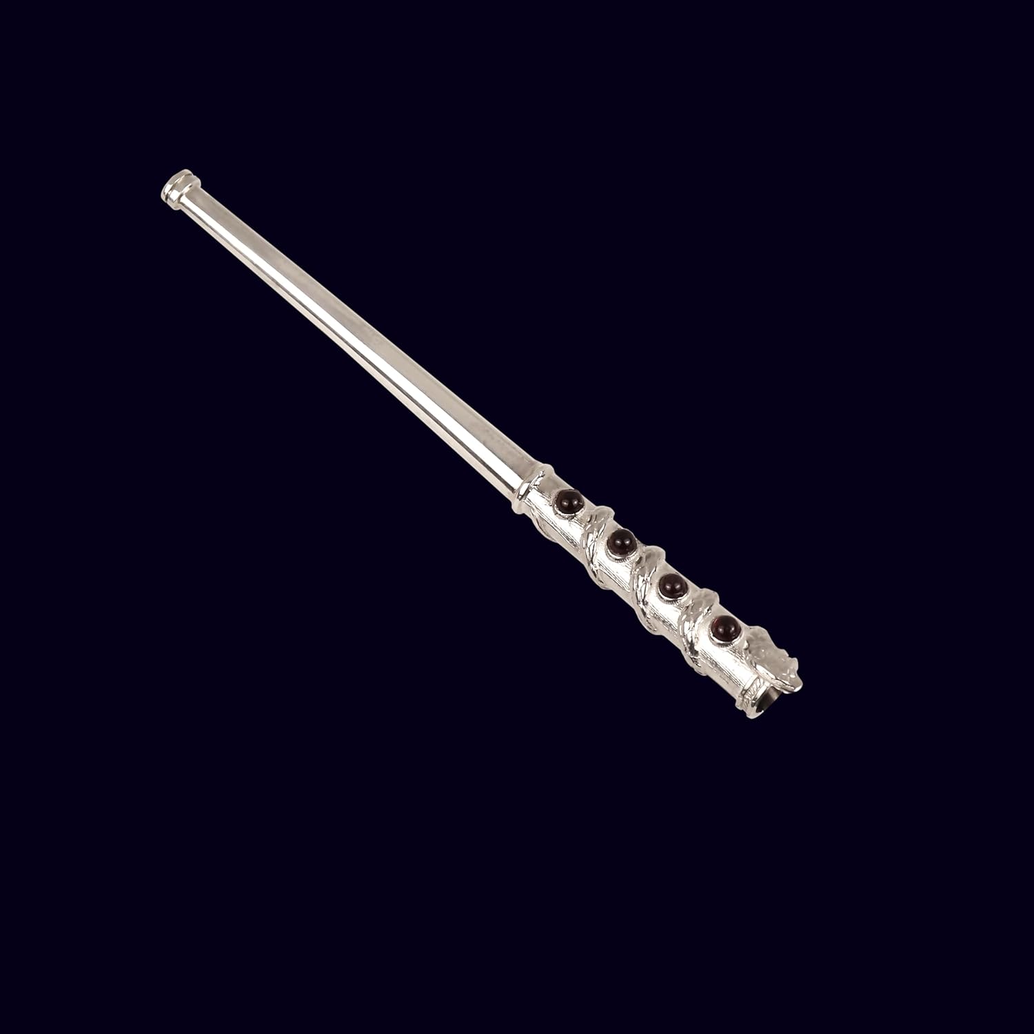 Generic Cigarette Holder with Natural Garnet Cabochons for Slim and Super Slim Cigarettes made of Solid Silver, Exceptional Gift for Smokers